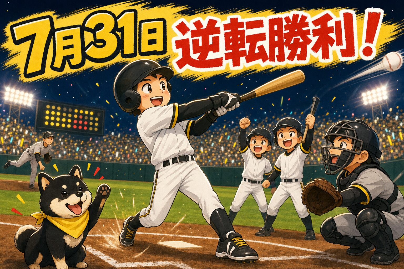 7月31日ヤクルト戦・7回の猛攻で逆転勝利